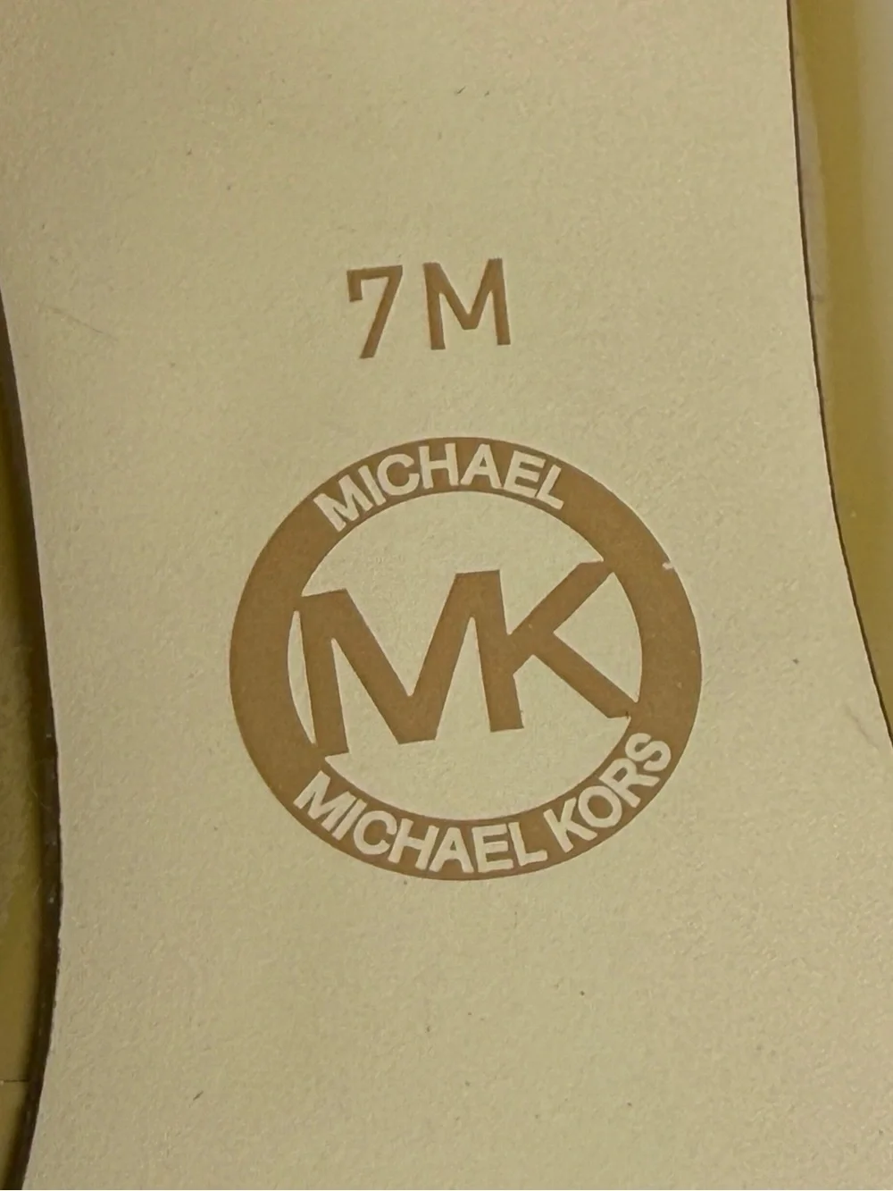 Michael Kors Women's Tan Patent Pointed-Toe Flats 7